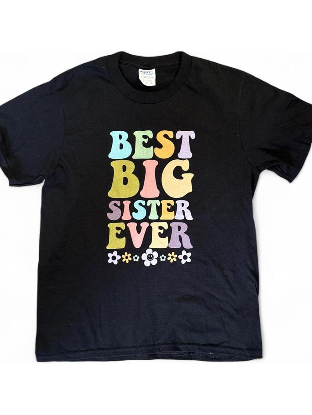 Black "Best Sister Ever" tee, Size 10, 100 % Soft Cotton